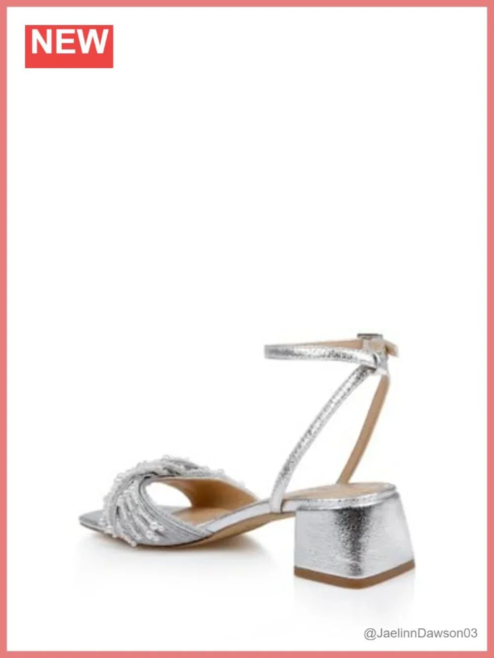 Glitter Block Heel Ankle Strap Sandals Women's Formal